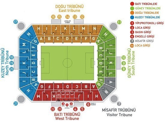 Kadir Has Stadı Oturma Planı