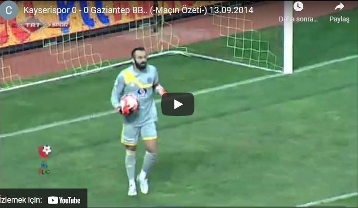 2014-2015 1.Lig: Kayserispor 0-0 Gaziantep B.B.Spor Maçının Özeti.