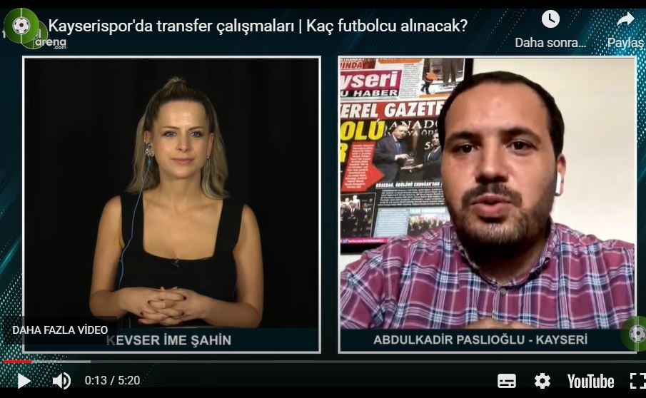 Kayserispor Muhabiri Abdulkadir Paslıoğlu Transfer Açıklamaları