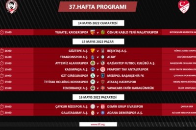 Spor Toto Süper Lig 37. hafta programı açıklandı